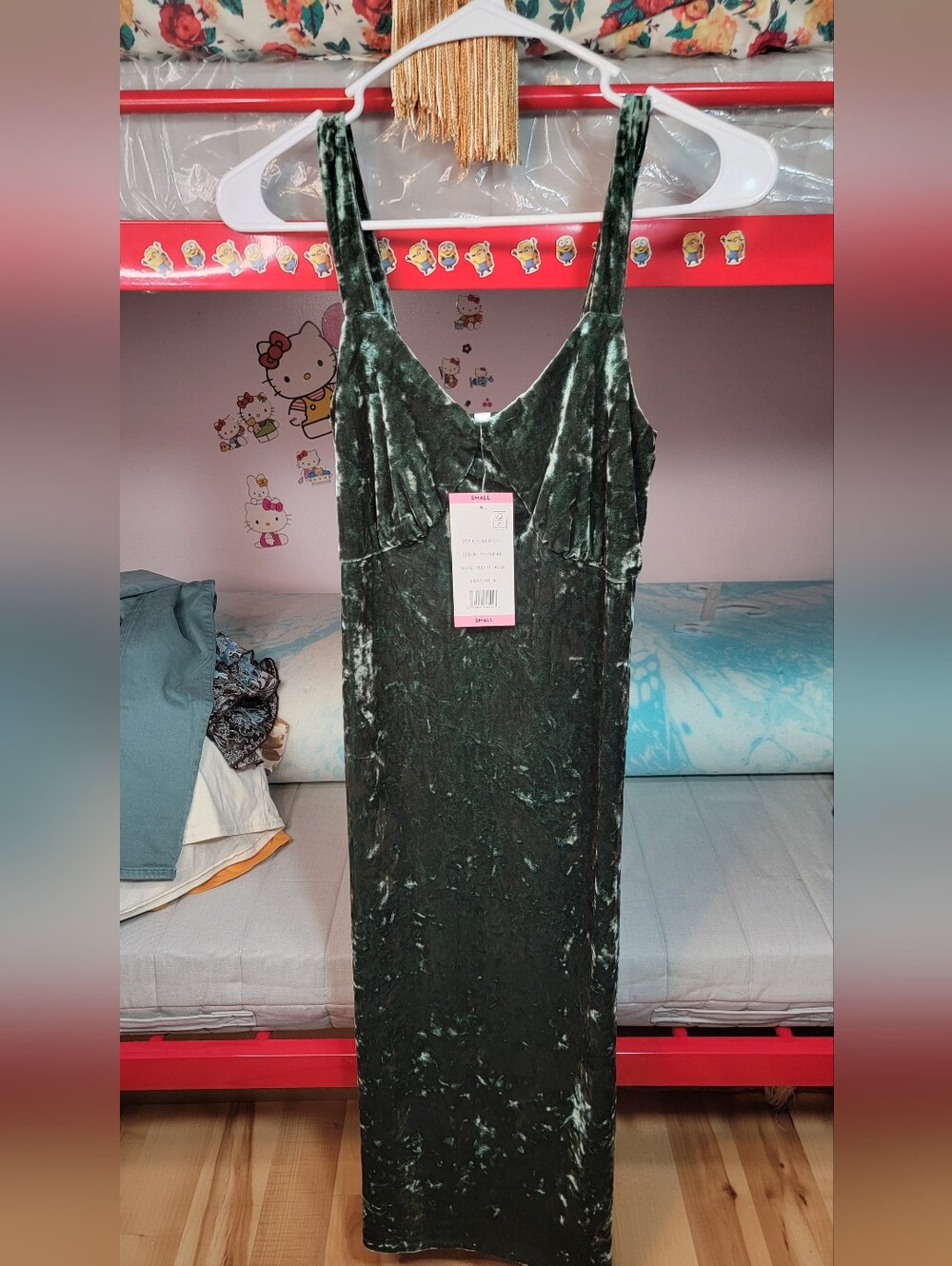 Jessica Simpson Dark Green Velvet Slip Dress Size Small